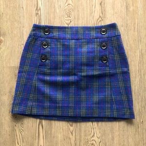 NWOT GAP Wool Blue Plaid Lined Skirt, 2